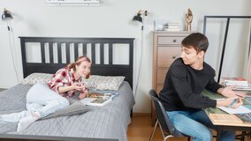 Sexy Babe In Threesome With Boyfriend And Blonde Friend